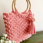 Medium Macrame Bag - Coral - Image 3