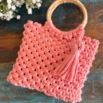 Medium Macrame Bag - Coral - Image 2