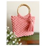 Medium Macrame Bag - Coral